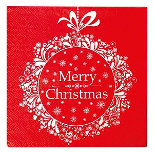 Guardanapo de Natal Vermelho 32,5X32,5cm com 20 Folhas