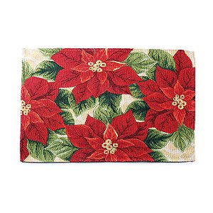 Jogo Americano Poinsettias Vermelho e Verde 35X50cm