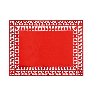 Jogo Americano Retangular Rena Vermelho - 4 Un