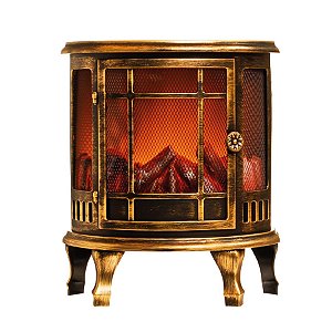 Lareira Redonda com Led 3C e Ouro