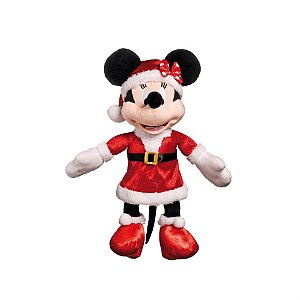Natal Disney - Minnie de Pelúcia com Roupa Vermelho 45cm