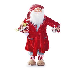 Boneco de Papai Noel de Roupão Vermelho de 45cm