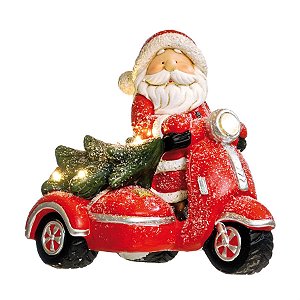 Noel na Moto Carregando Pinheiro Colorido (Magic Forest)