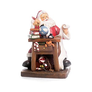 Noel Sentado na Mesa Vermelho e Marrom (Colecionaveis)