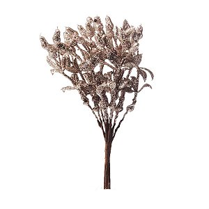 Pick com Folhagem Glitter Nude (Galhos Curtos) - 1 Un