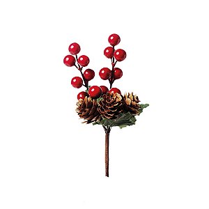 Pick com Frutas e Pinha Vermelho e Verde