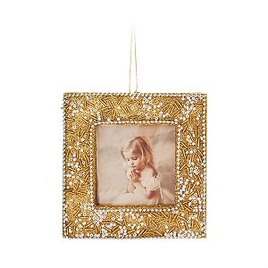 Porta - Retrato Quadrado Ouro 10cm (Enfeites)