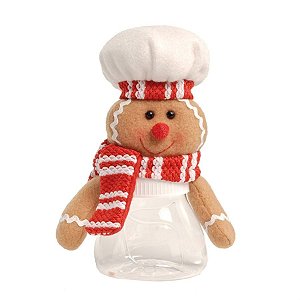 Pote com Tampa Ginger Bread Marrom (Cestas e Potes) - 1 Un
