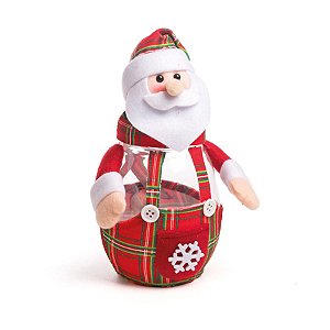 Pote Papai Noel Xadrez Colorido (Cestas e Potes) - 1 Un