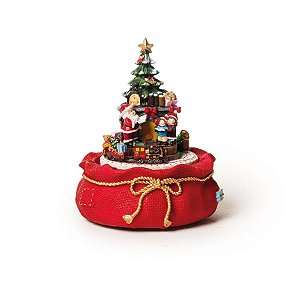 Saco de Presente com Pinheiro Colorido (Bibelots Musicais)