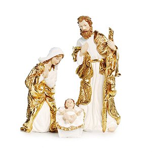 Sagrada Família Branco e Ouro (Sagrada Família) Kit com 3 Peças