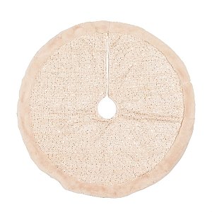 Saia de Árvore de Natal com Borda de Pelúcia Ouro (Sparkling)