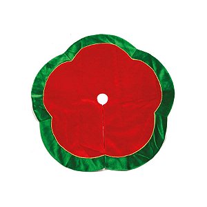Saia Veludo Ondas Vermelho e Verde 95 cm