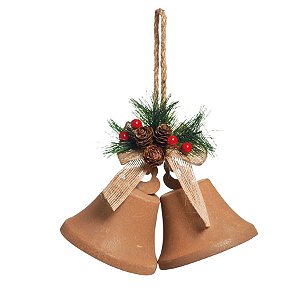 Sino Duplo com Folhas e Cerejas Bege - 1 Un