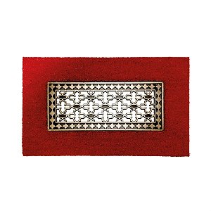 Tapete de Natal com Centro BorraChá Vermelho e Marfim (Capachos)