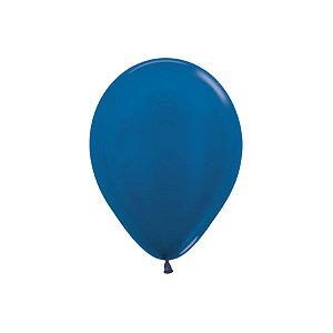 Balão Látex Metal Azul 5" / 13cm - 50 Un