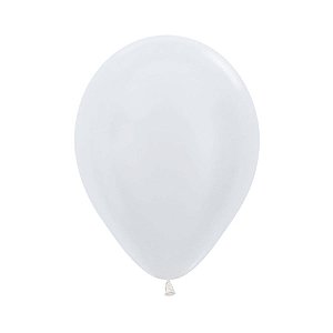 Balão Látex Satin Branco 12" / 30cm - 50 Un