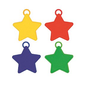 Acessório Peso para Balão Estrela Sortido 15 Gramas - 10 Un