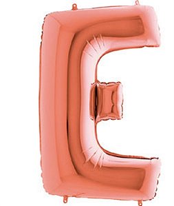 Balão Metalizado Letra e Rose Gold 40'' / 101cm