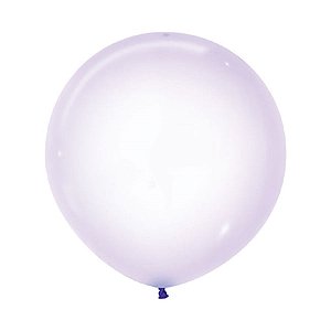 Balão Gigante Látex Cristal Pastel Lilás 24" / 60cm - 3 Un