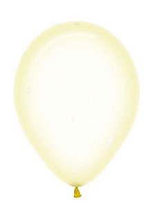 Balão Látex Cristal Pastel Amarelo 12" / 30cm - 50 Un