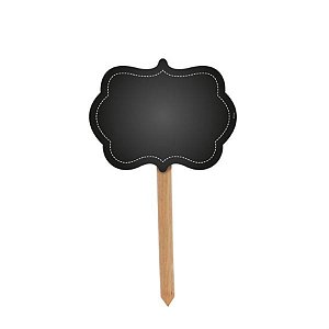 Espeto Decoração para Jardim com Lousa Personalizável - 2 Peças