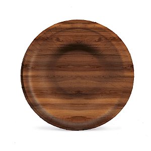 Prato Petisqueira Laminado Madeira 18 cm - 8 Un