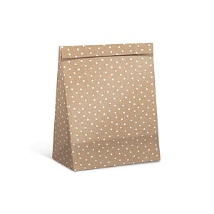 Pacote para Lembrancinha Poá Kraft 21,5x15x8 - 12 Un