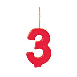 Cromus - Vela n° 3 Colorido Vermelho - 1 unidade