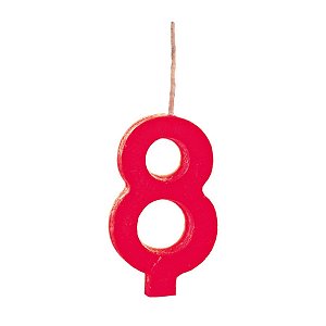 Cromus - Vela n° 8 Colorido Vermelho - 1 unidade