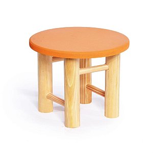Banco Redondo Laranja Médio 15x15x12