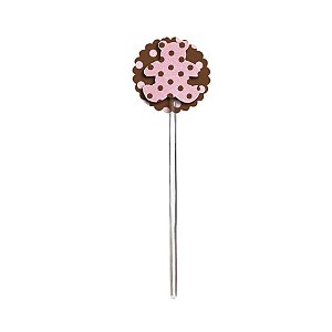 Pick para Docinhos com Ursinho Rosa e Marrom - 24 Peças