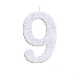 Cromus - Vela Grande n° 9 Branco com Glitter - 1 unidade