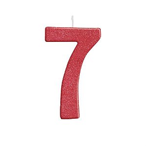 Cromus - Vela Grande n° 7 Vermelho com Glitter - 1 unidade