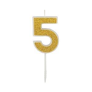 Vela n° 5 Puro Glitter Ouro