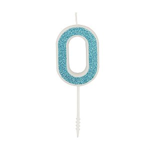 Vela n° 0 Puro Glitter Azul