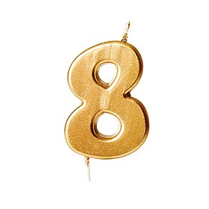 Vela n° 8 Metalizado Ouro