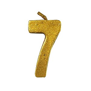 Vela Mini n° 7 Metalizado Ouro