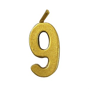Vela Mini n° 9 Metalizado Ouro
