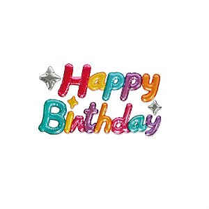 Pop Up Adesivo Happy Birthday Colorido