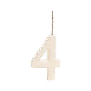 Cromus - Vela n° 4 Colorido Branco - 1 unidade