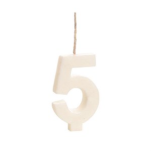 Cromus - Vela n° 5 Colorido Branco - 1 unidade