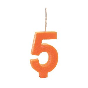 Cromus - Vela n° 5 Colorido Laranja - 1 unidade