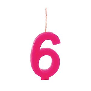 Cromus - Vela n° 6 Colorido Rosa - 1 unidade