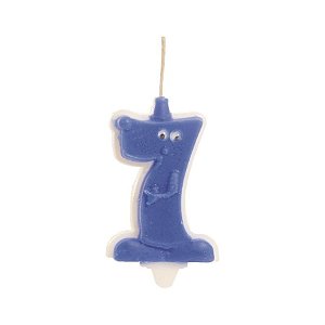 Cromus - Vela n° 7 Doidinha Branca e Azul - 1 unidade