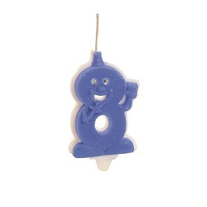 Cromus - Vela n° 8 Doidinha Branca e Azul - 1 unidade
