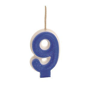Cromus - Vela n° 9 Rococo Branco e Azul - 1 unidade