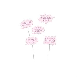 Plaquinhas Divertidas Baby Girl Sortido - 8 Un