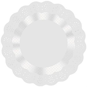 Tapetinho para Doces Rendado Redondo Branco 7 cm - 100 Un
