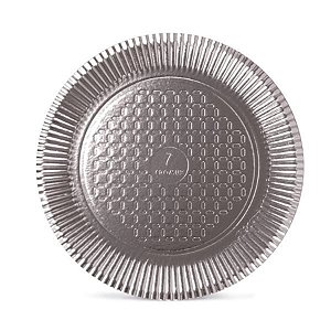 Prato Laminado Sobremesa Prata 18 cm - 8 Un